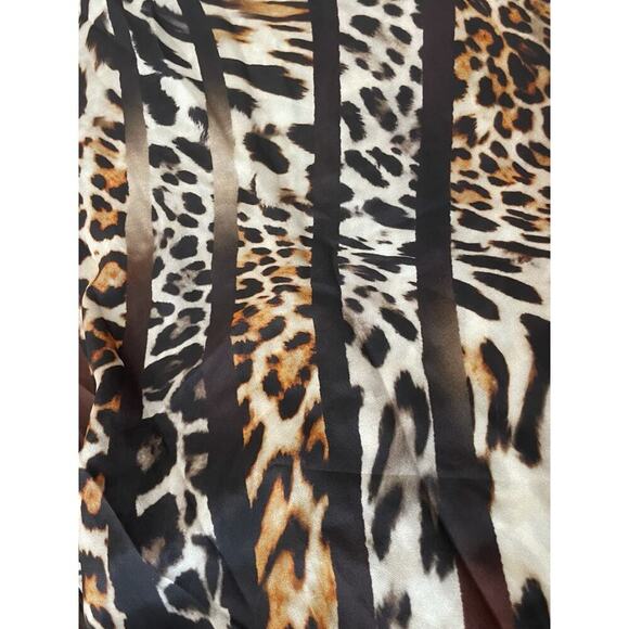 Kobi Halperin Blouse Silk Fallow Mix Leopard Print  Embellish Eye Catching Sz S - Picture 9 of 16